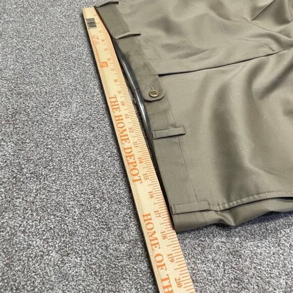 Zanella Italian Mens Dress Trousers 38 Wool Beige Pleated Formal Business Pants - Picture 7 of 12